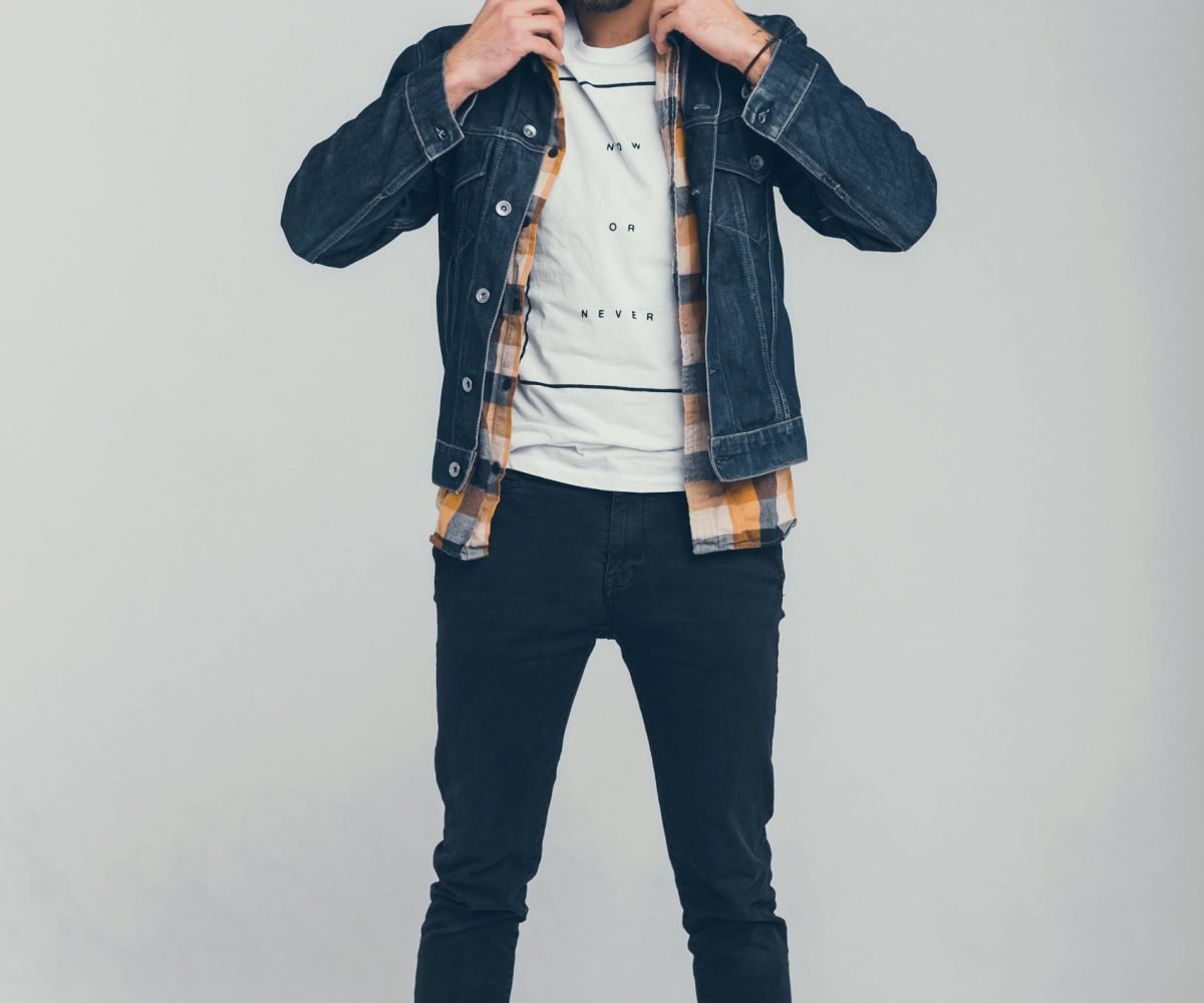 young beard  man posing in the studio